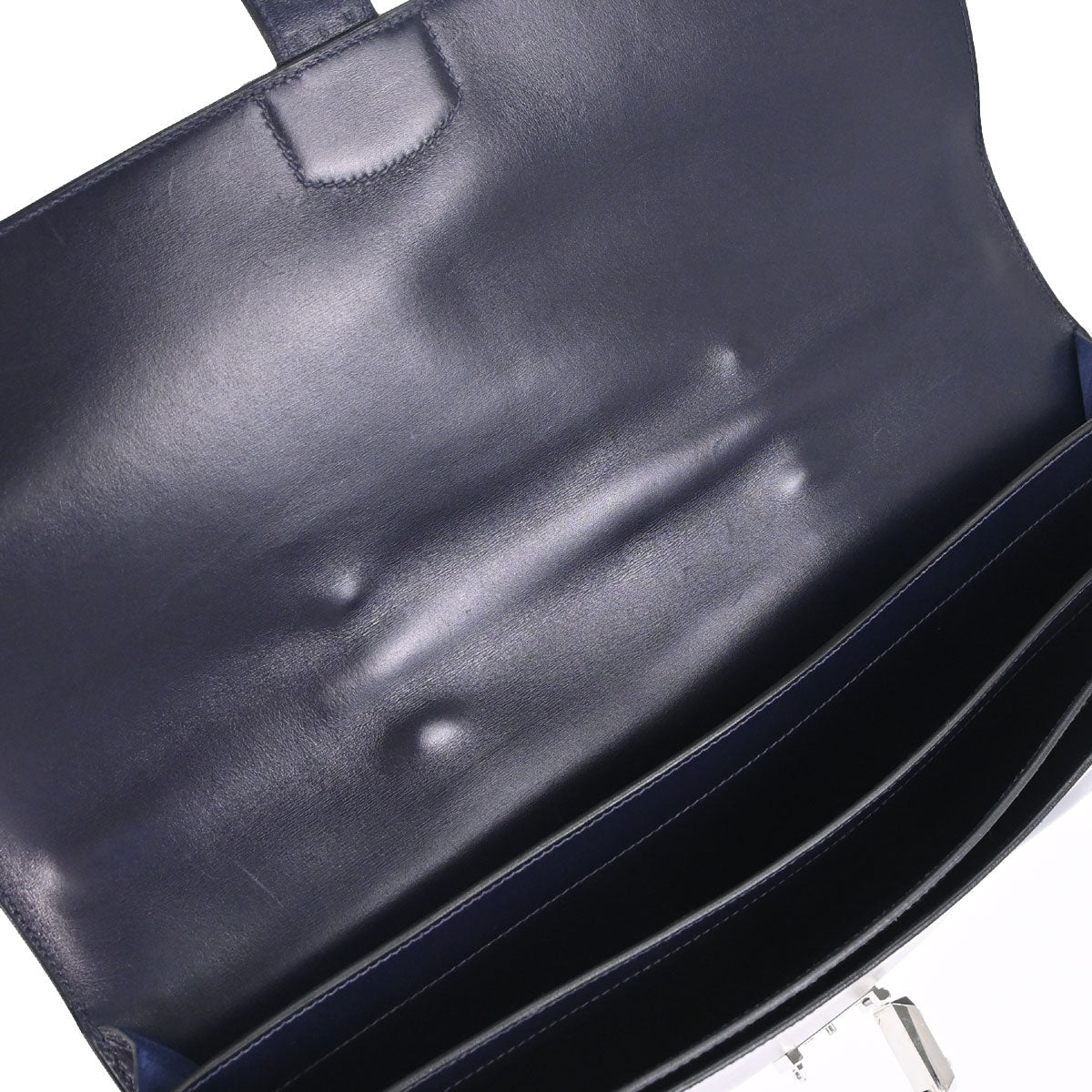 Hermes Blue Indigo Box Calf Sac a Depeches 38 Business Bag Handbag
