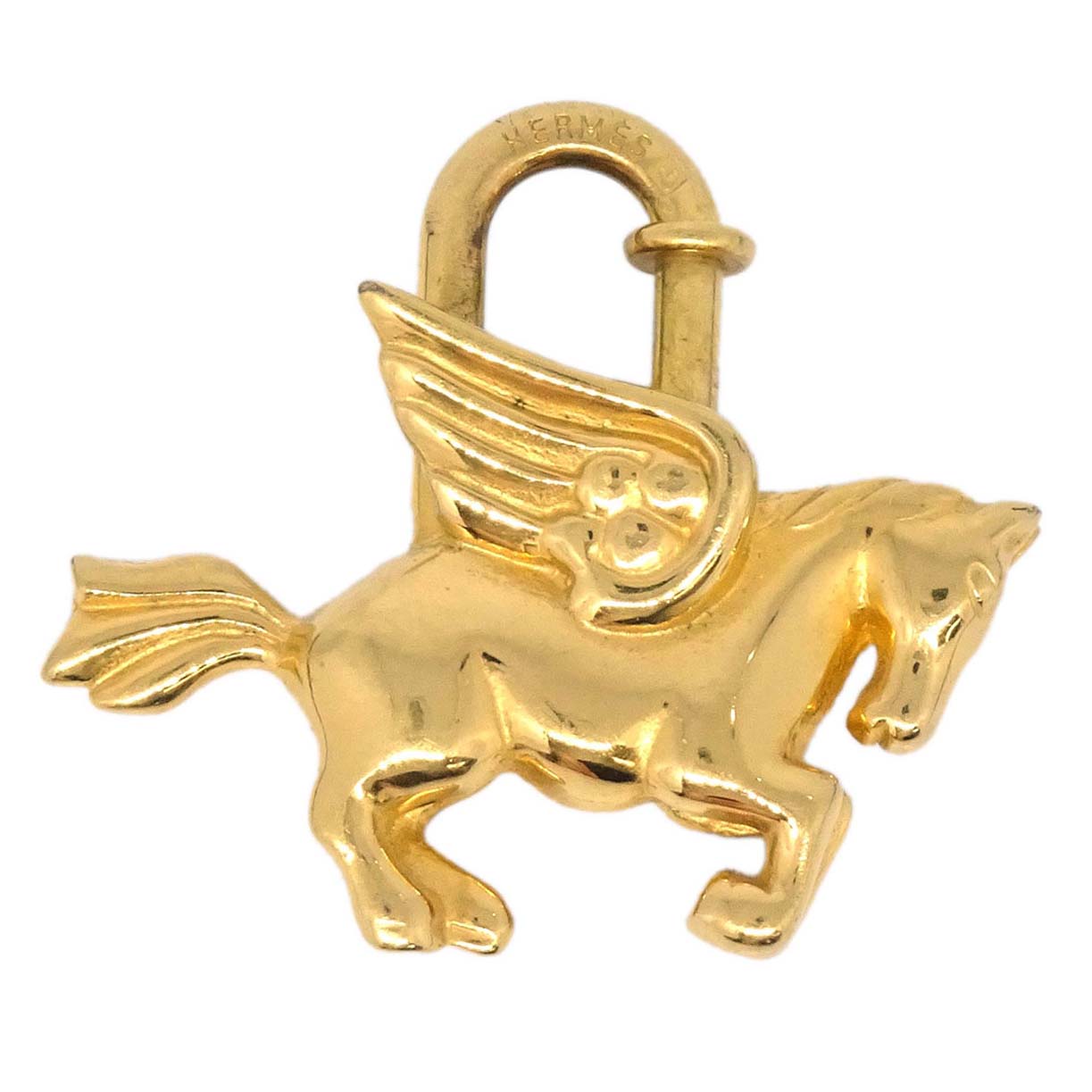 Hermes 1993 Le Cheval Pegasus Cadena Gold Small Good