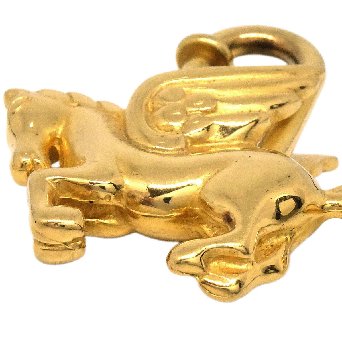 Hermes 1993 Le Cheval Pegasus Cadena Gold Small Good
