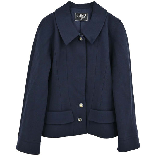 Chanel Single Breasted Jacket Navy