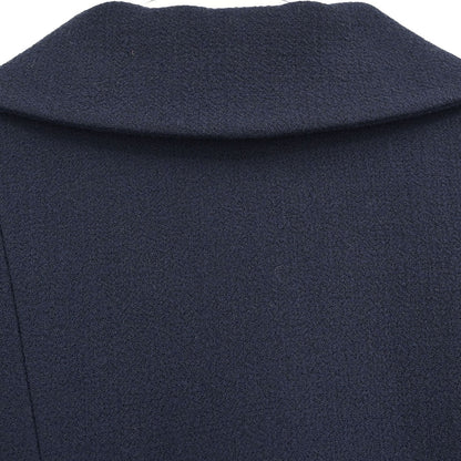 Chanel Single Breasted Jacket Navy