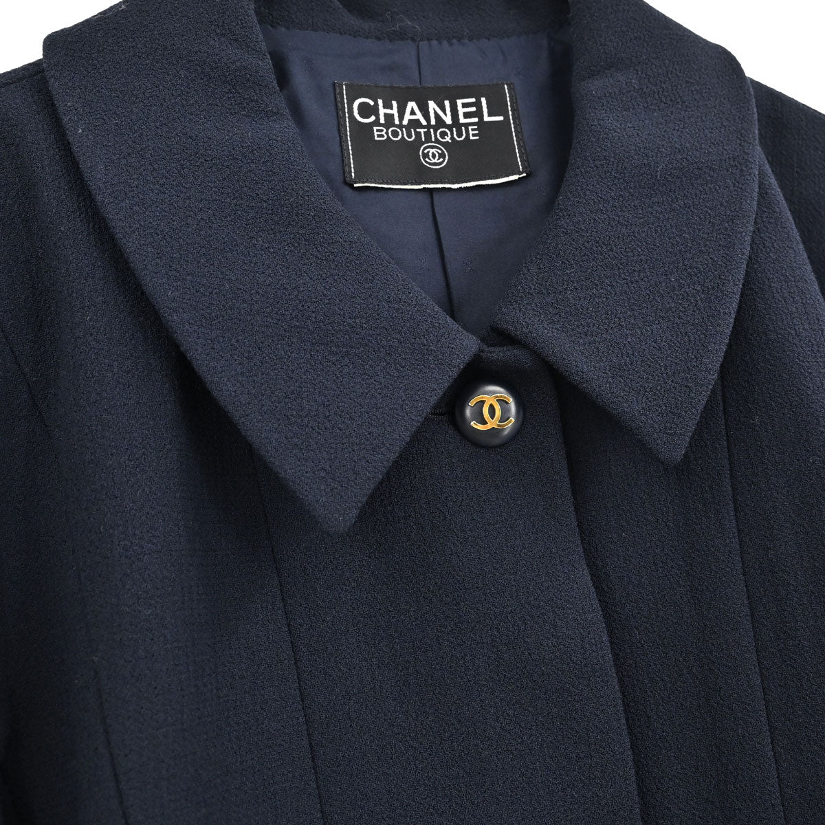 Chanel Single Breasted Jacket Navy