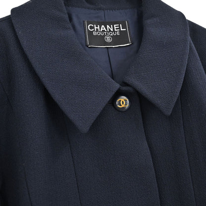 Chanel Single Breasted Jacket Navy