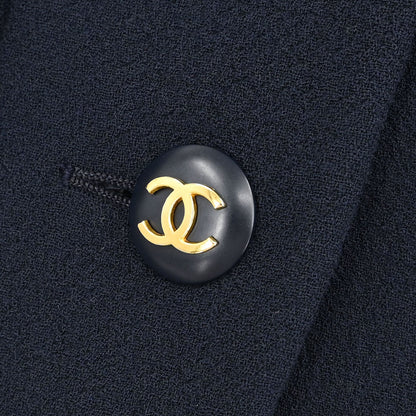 Chanel Single Breasted Jacket Navy