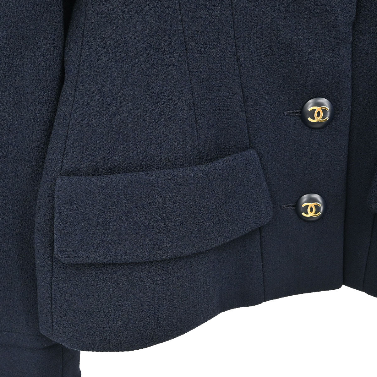 Chanel Single Breasted Jacket Navy