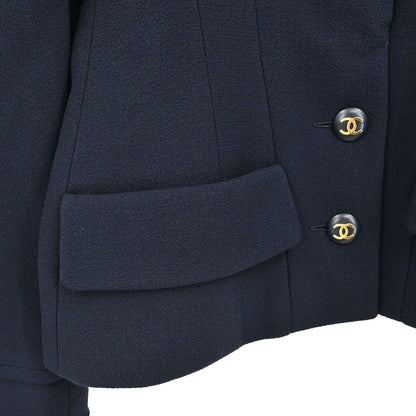 Chanel Single Breasted Jacket Navy