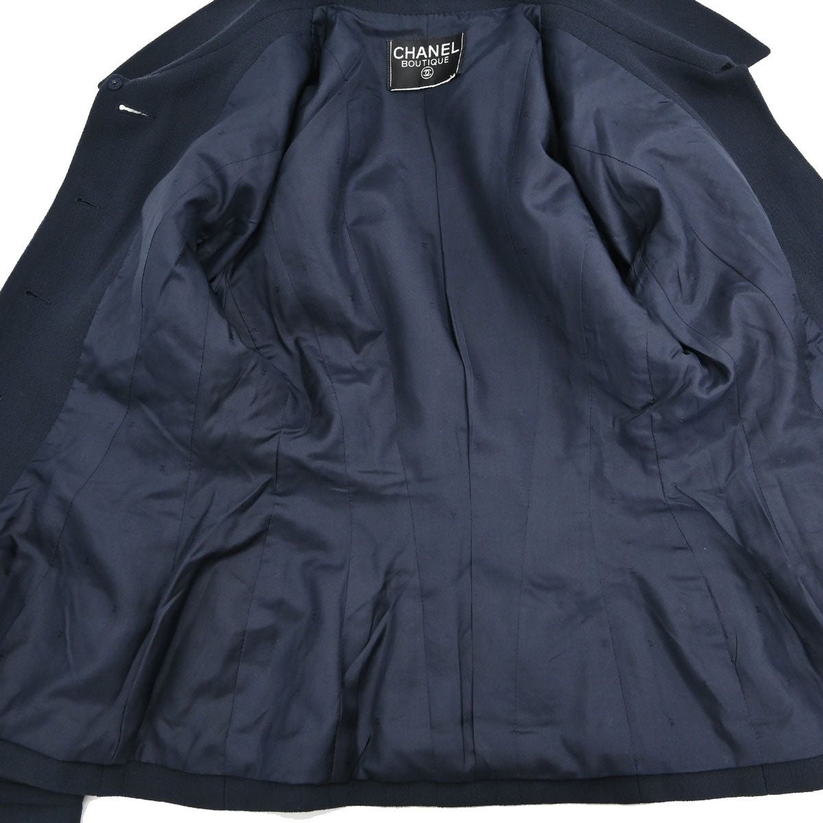 Chanel Single Breasted Jacket Navy