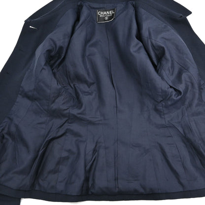 Chanel Single Breasted Jacket Navy