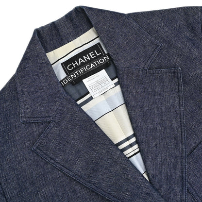 Chanel 2000 Single Breasted Denim Jacket Indigo #38
