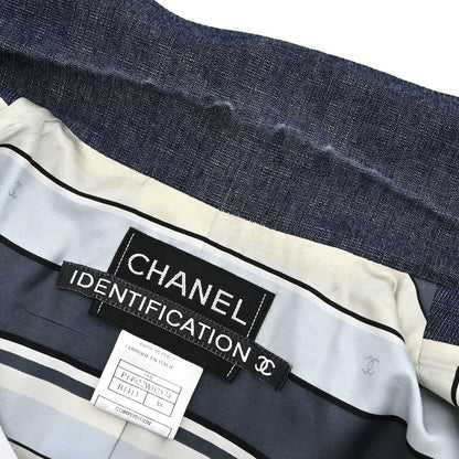 Chanel 2000 Single Breasted Denim Jacket Indigo #38
