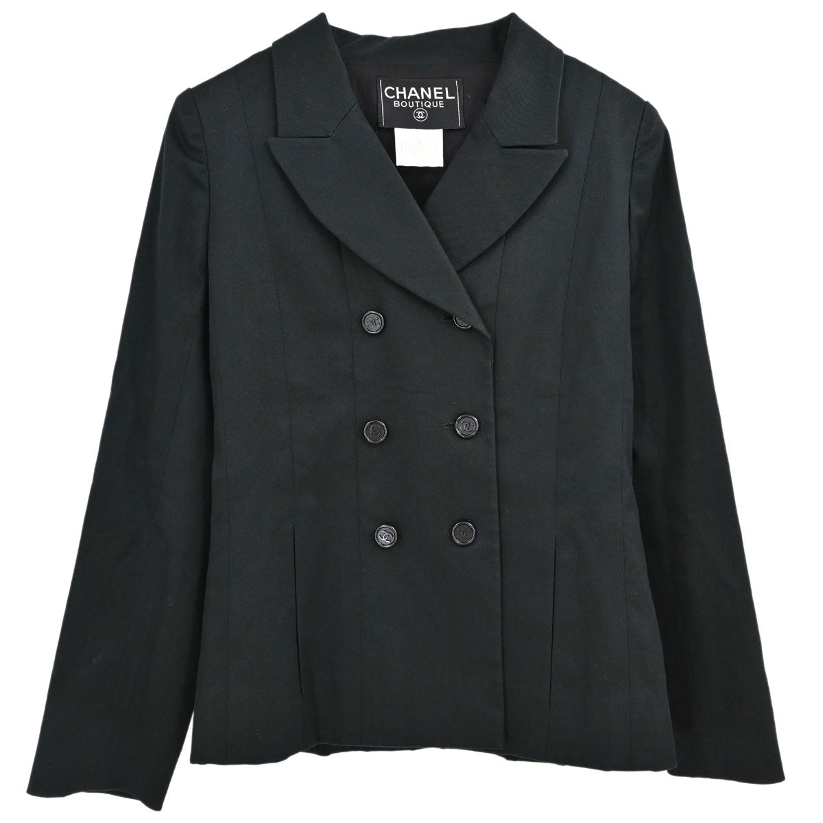 Chanel 1998 Double Breasted Jacket Black #36