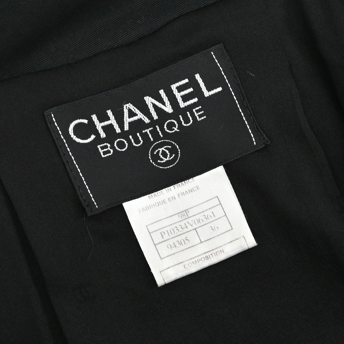 Chanel 1998 Double Breasted Jacket Black #36