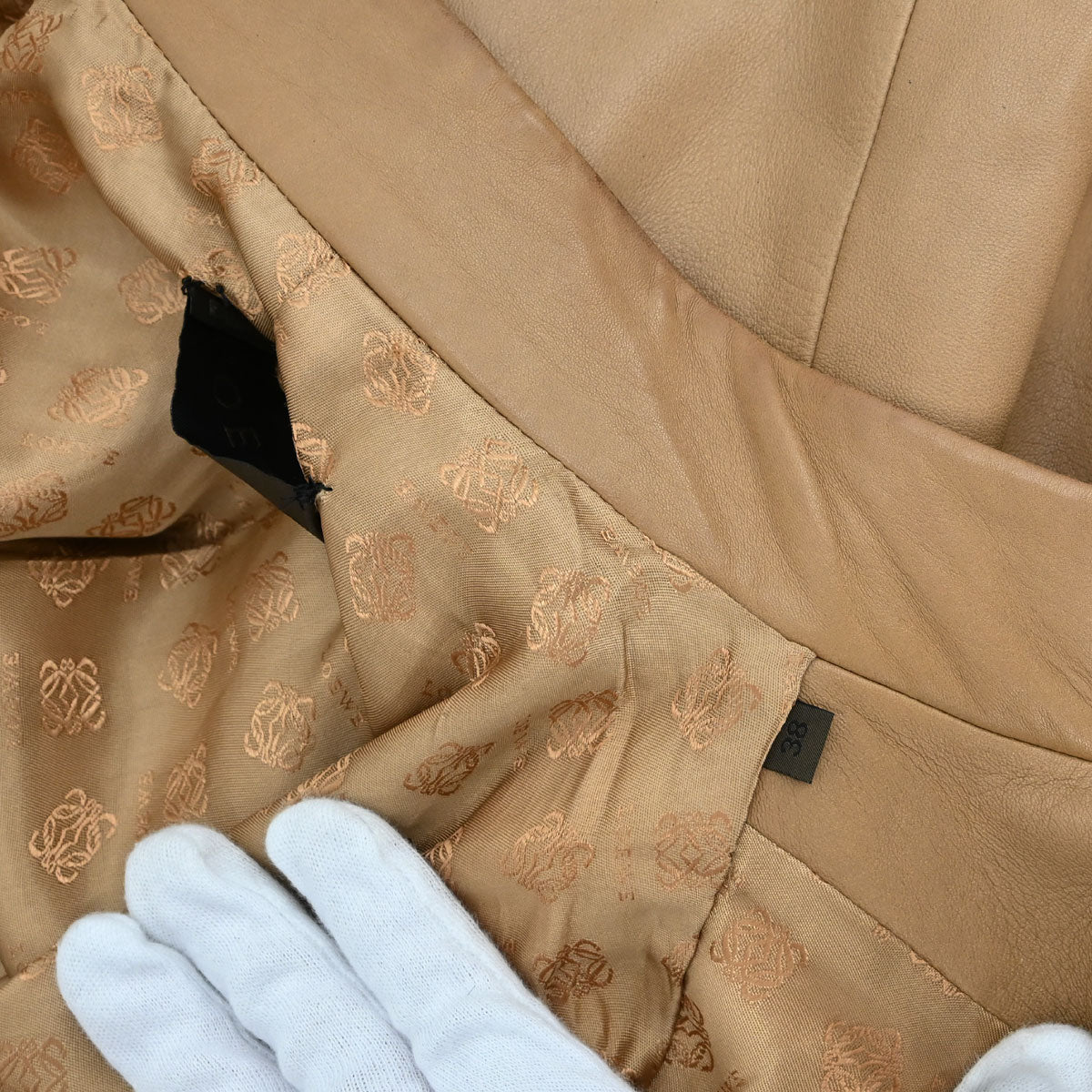 Loewe Sheepskin Leather Jacket Beige #38