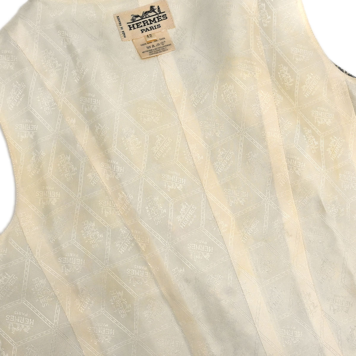 Hermes Jacket Vest Cirque Molier Ivory #42