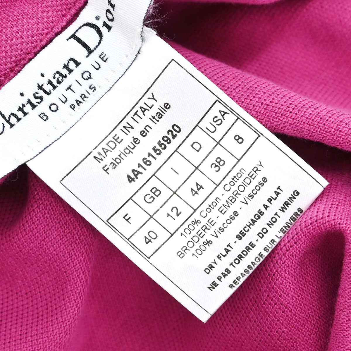 Christian Dior 2004 Tank Top Embroidery Pink #40