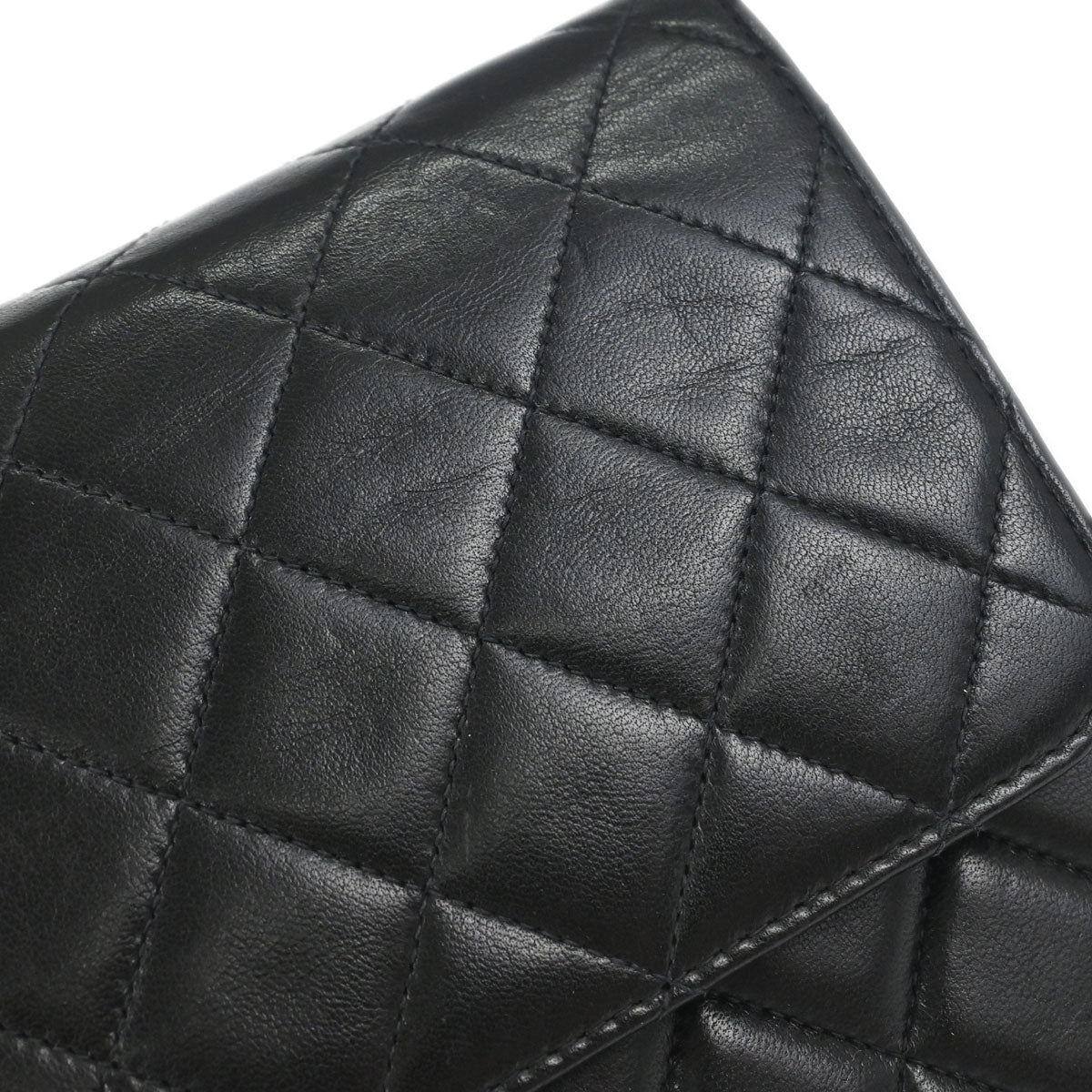 Chanel Black Lambskin Pushlock Medium Half Flap Shoulder Bag