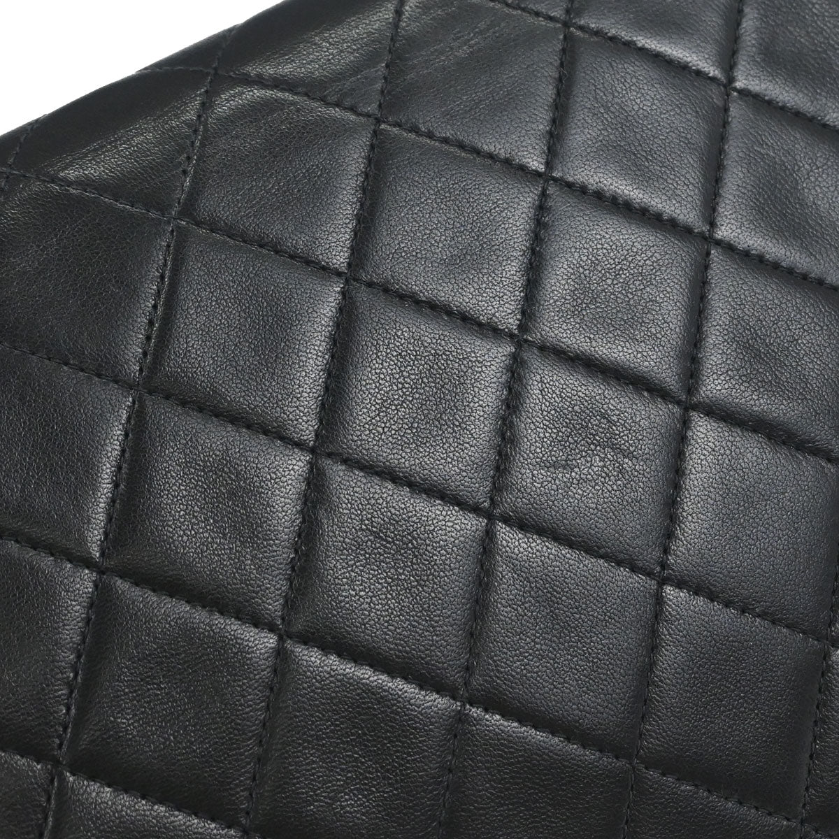 Chanel Black Lambskin Pushlock Medium Half Flap Shoulder Bag