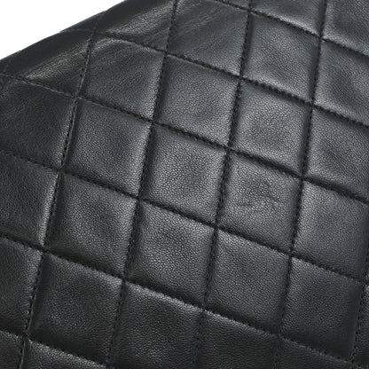 Chanel Black Lambskin Pushlock Medium Half Flap Shoulder Bag