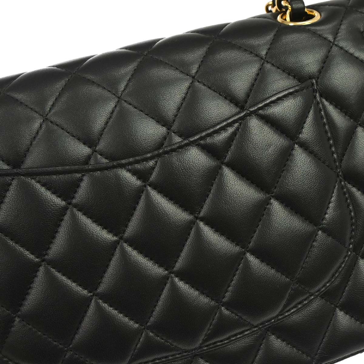 Chanel 2019 Black Lambskin Medium Classic Double Flap Shoulder Bag