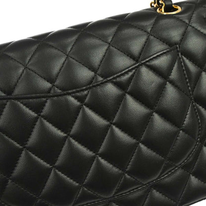 Chanel 2019 Black Lambskin Medium Classic Double Flap Shoulder Bag