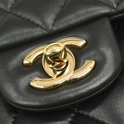Chanel 2019 Black Lambskin Medium Classic Double Flap Shoulder Bag