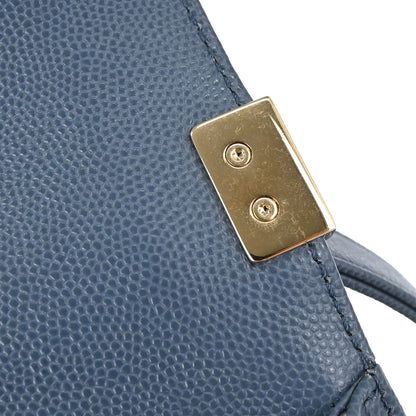Boy Chanel 2018 Light Blue Caviar Skin Small Chain Shoulder Bag