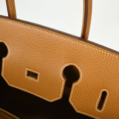 Hermes Natural Ardennes Birkin 35 Handbag