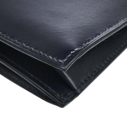 Hermes Blue Navy Box Calf Pochette Jet Clutch Bag