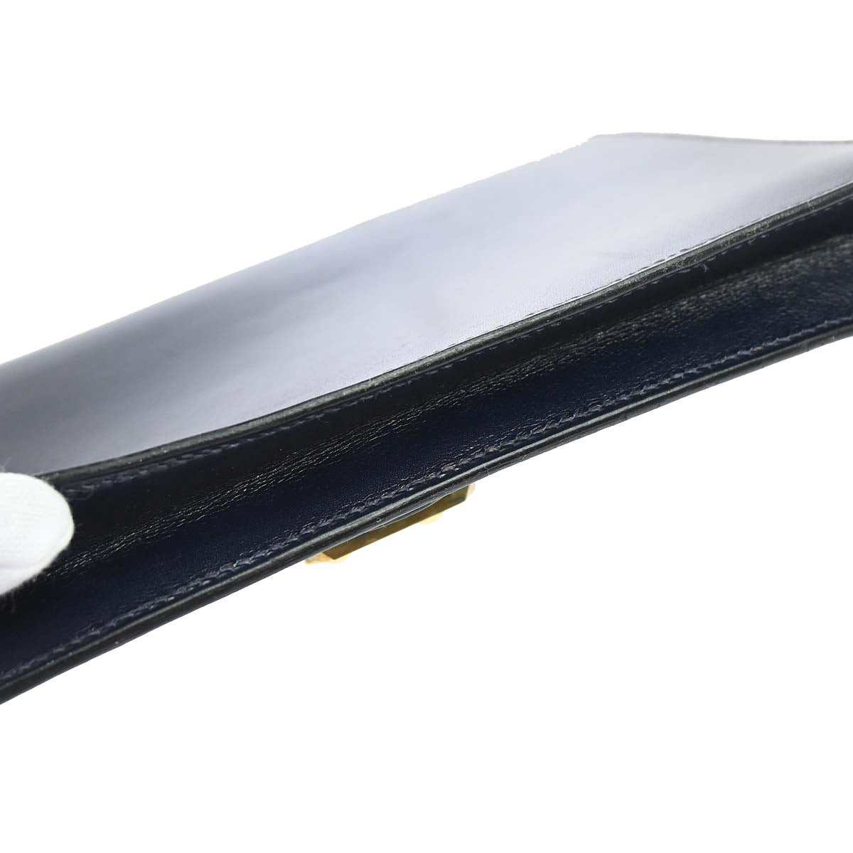 Hermes Blue Navy Box Calf Pochette Jet Clutch Bag