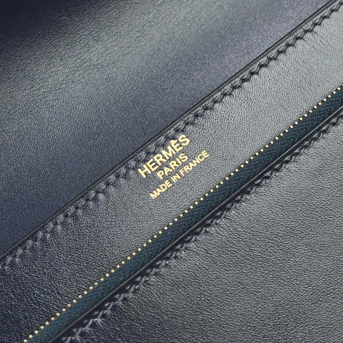 Hermes Blue Navy Box Calf Pochette Jet Clutch Bag