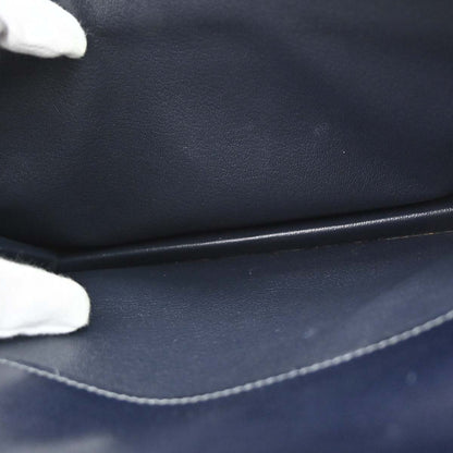 Hermes Blue Navy Box Calf Pochette Jet Clutch Bag
