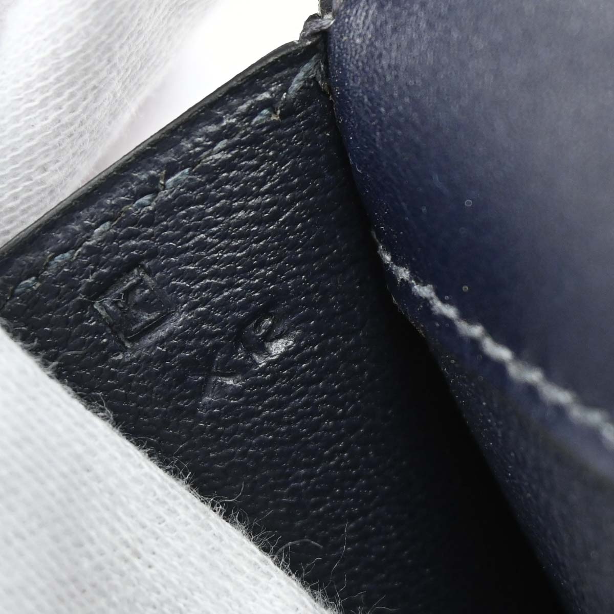 Hermes Blue Navy Box Calf Pochette Jet Clutch Bag