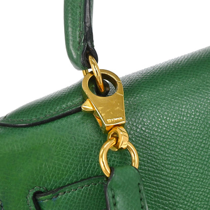 Hermes Green Courchevel Kelly 28 Sellier 2way Shoulder Handbag