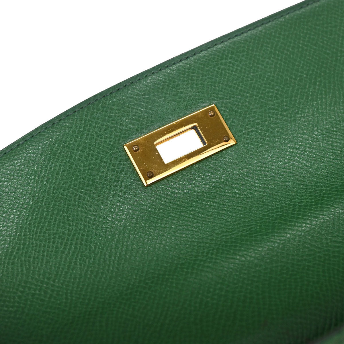 Hermes Green Courchevel Kelly 28 Sellier 2way Shoulder Handbag