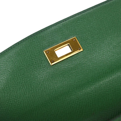 Hermes Green Courchevel Kelly 28 Sellier 2way Shoulder Handbag