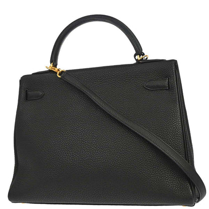 Hermes Black Taurillon Clemence Kelly 32 Retourne 2way Shoulder Handbag