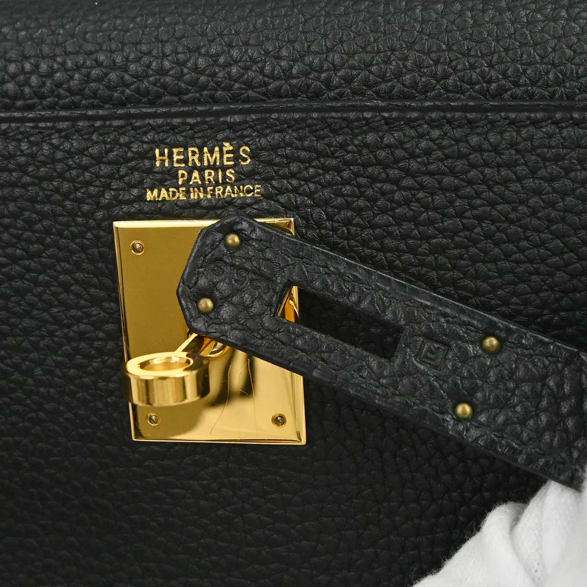 Hermes Black Taurillon Clemence Kelly 32 Retourne 2way Shoulder Handbag