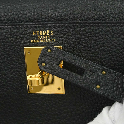 Hermes Black Taurillon Clemence Kelly 32 Retourne 2way Shoulder Handbag