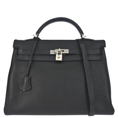 Hermes Black Togo Kelly 35 Retourne 2way Shoulder Handbag