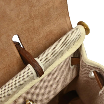 Hermes Beige Brown Toile H Herbag a Dos 2 in 1 Backpack
