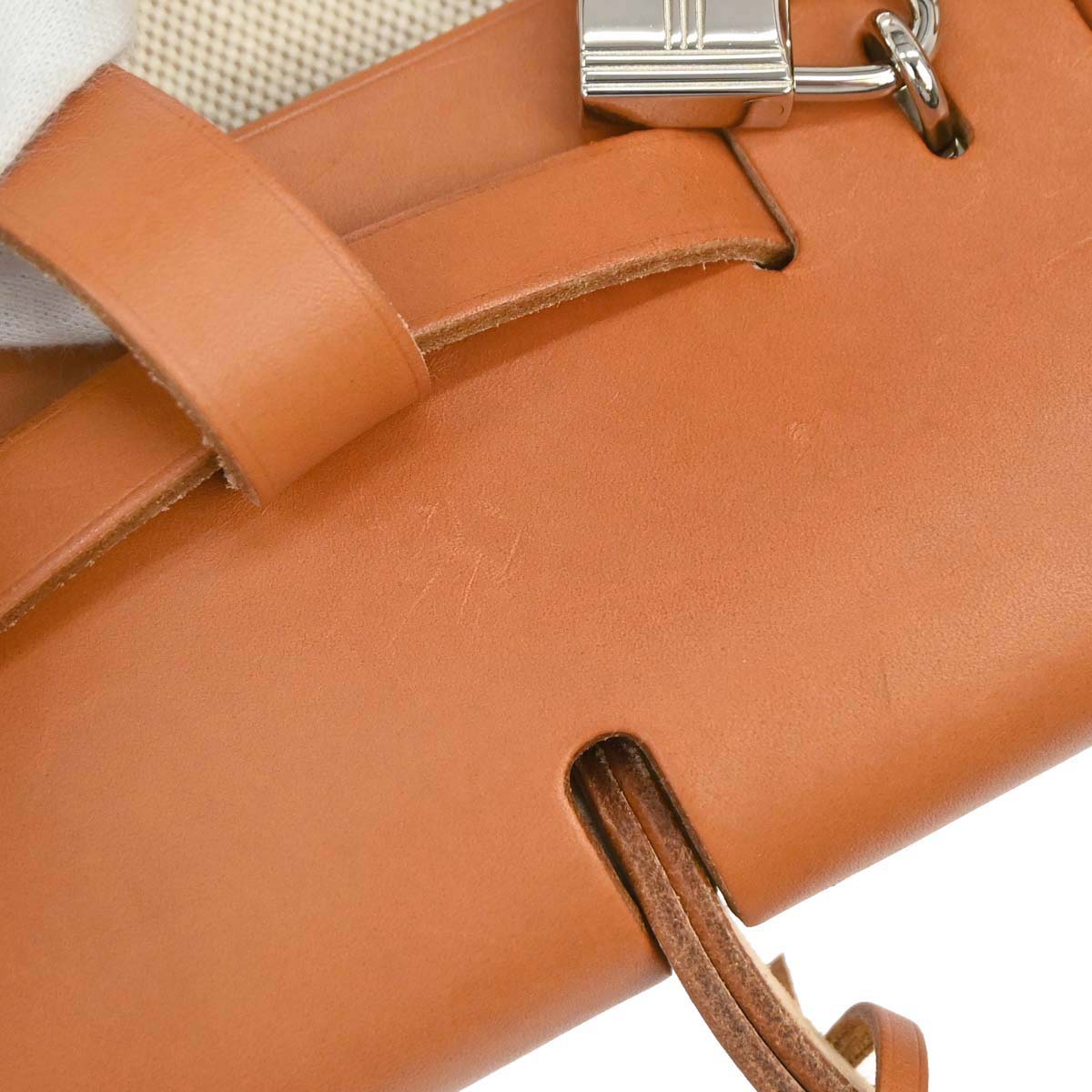 Hermes Natural Toile H Herbag a Dos 2 in 1 Backpack