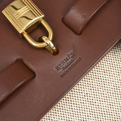 Hermes Beige Brown Toile H Herbag MM 2 in 1 Shoulder Handbag