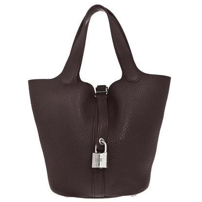 Hermes 2008 Havane Taurillon Clemence Picotin Lock 18 PM Handbag