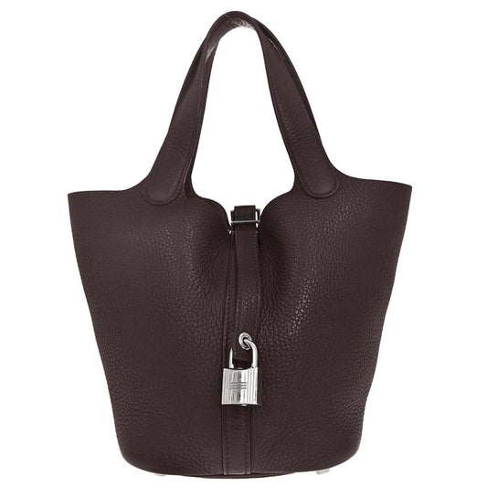 Hermes 2008 Havane Taurillon Clemence Picotin Lock 18 PM Handbag
