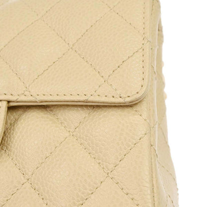 Chanel 2005-2006 Beige Caviar Skin Mini Classic Square Flap Shoulder Bag 17