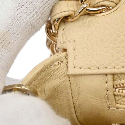 Chanel 2005-2006 Beige Caviar Skin Mini Classic Square Flap Shoulder Bag 17