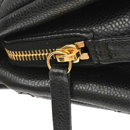 Chanel 2014 Black Caviar Skin Timeless CC Chain Tote Bag