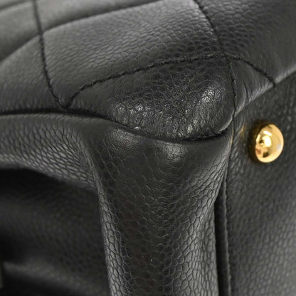 Chanel 2014 Black Caviar Skin Timeless CC Chain Tote Bag