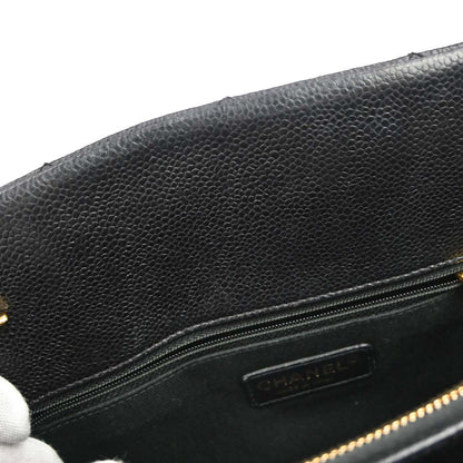 Chanel 2014 Black Caviar Skin Timeless CC Chain Tote Bag