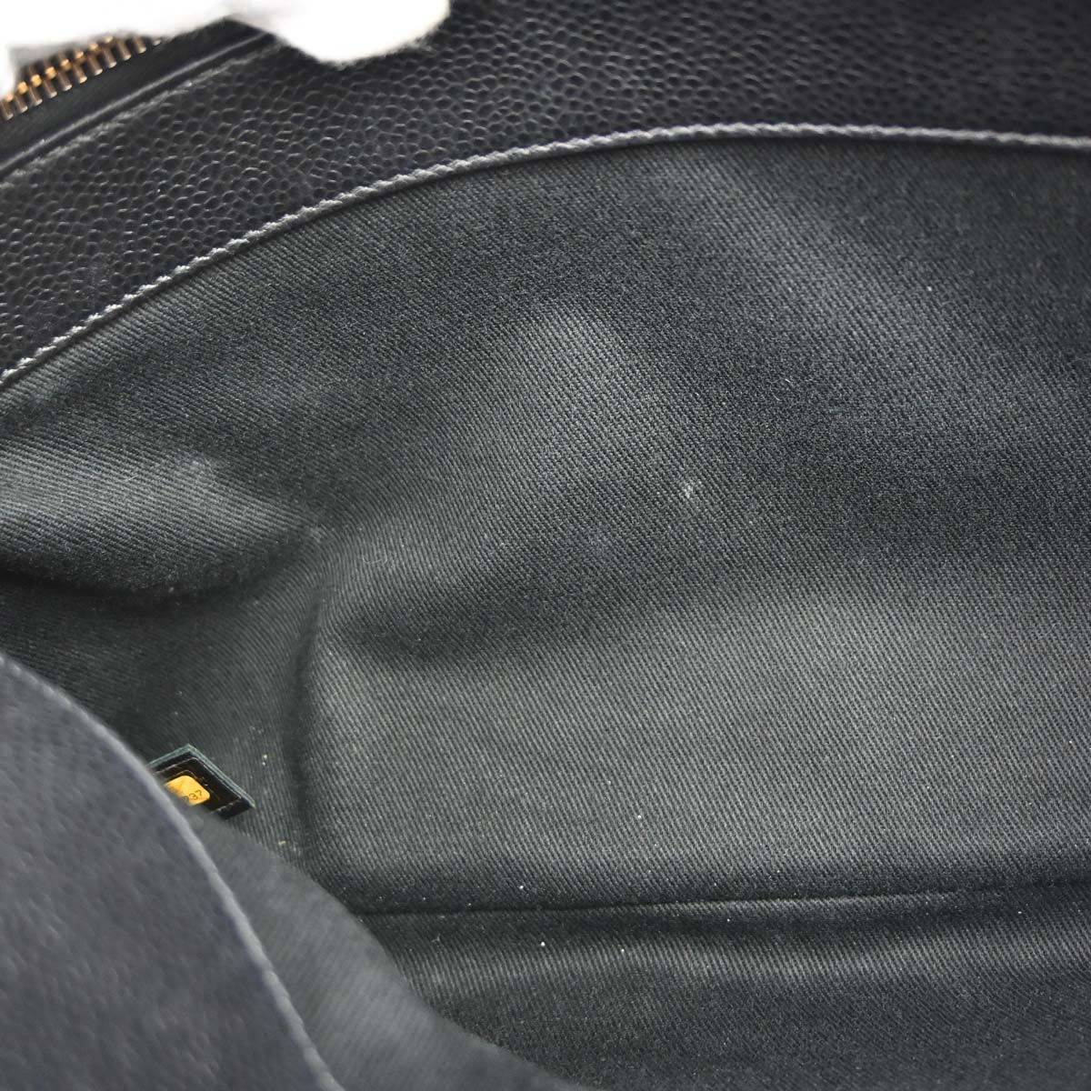 Chanel 2014 Black Caviar Skin Timeless CC Chain Tote Bag